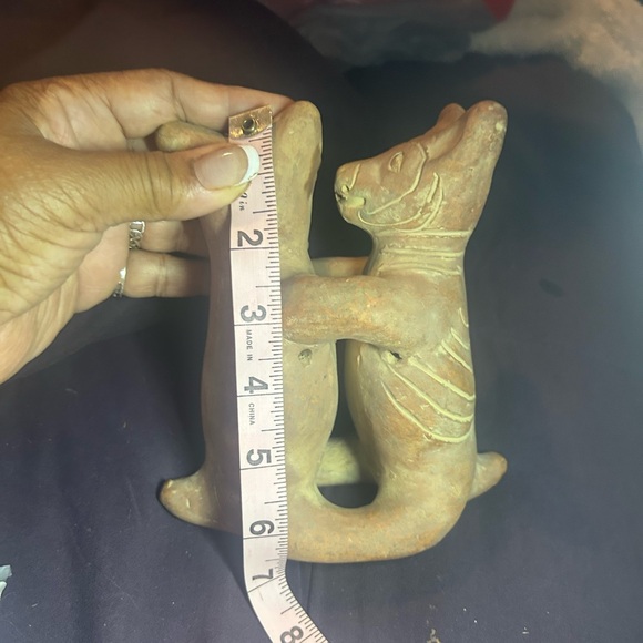 Collectible FolkArt Red Clay Mexican Dancing Dogs - Picture 7 of 7